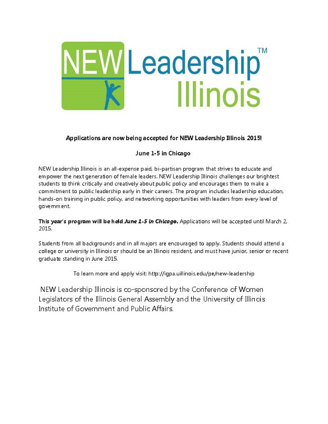 NEW Leadership Illinois is accepting applications. 